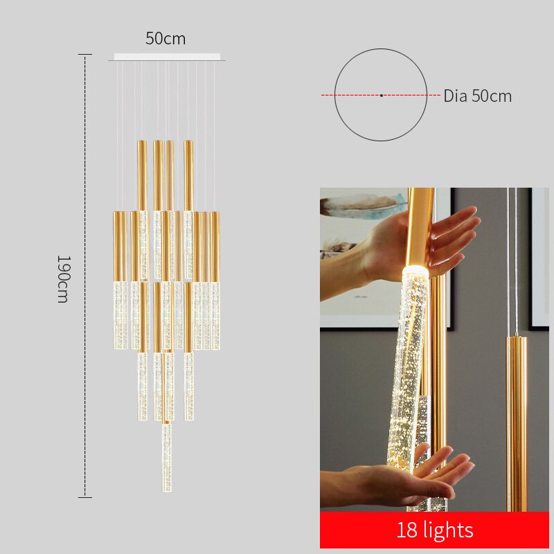 Mya Linear Copper And Crystal Strand Chandelier Chandelier - Venetto Design 18 lights / Warm light Venettodesign.com