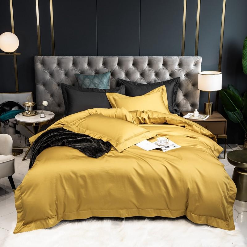 Wendy Solid Egyptian Cotton Duvet Cover Set Duvet Cover Set - Venetto Design Color 4 / Queen size 4Pcs / Flat Bed Sheet Venettodesign.com