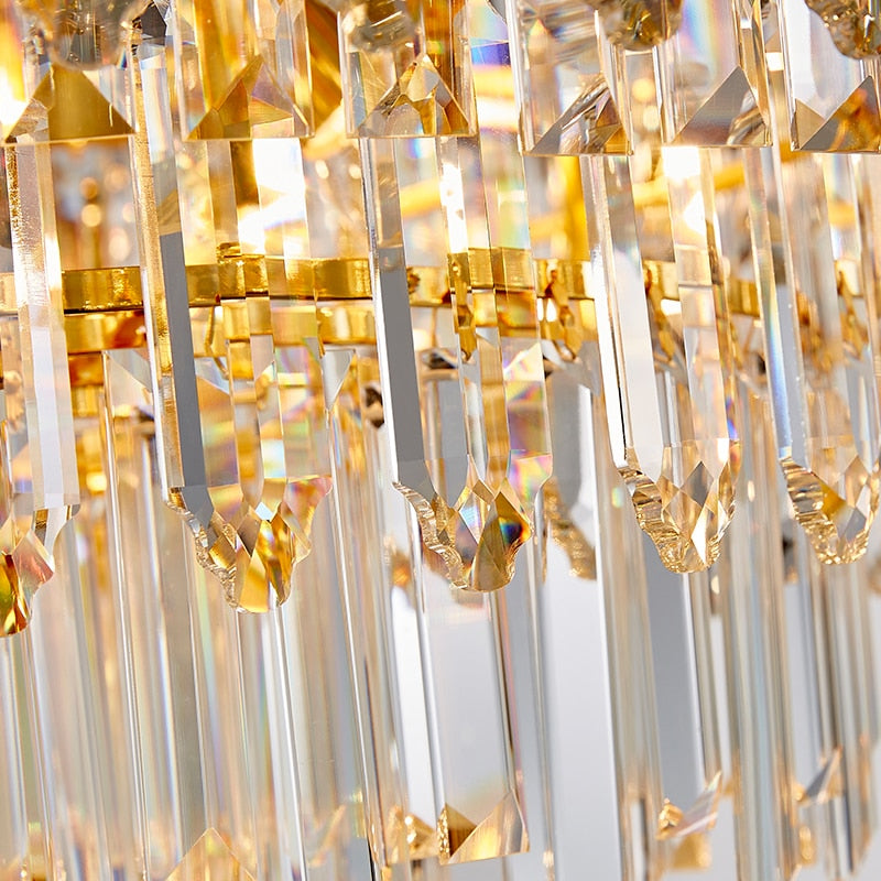Luis Rounded Three-Tier Crystal Cut Edge Chandelier Chandelier - Venetto Design Venettodesign.com