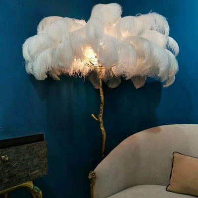 Palmera Luxury Feather Floor/Table Lamp Floor Lamp - Venetto Design White / Floor Lamp Venettodesign.com