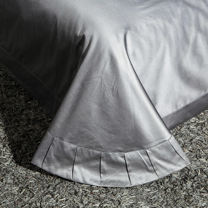 Lezkira Vibrant Grey Luxury Egyptian Cotton Embroidery Duvet Cover Set Duvet Cover Set - Venetto Design Venettodesign.com