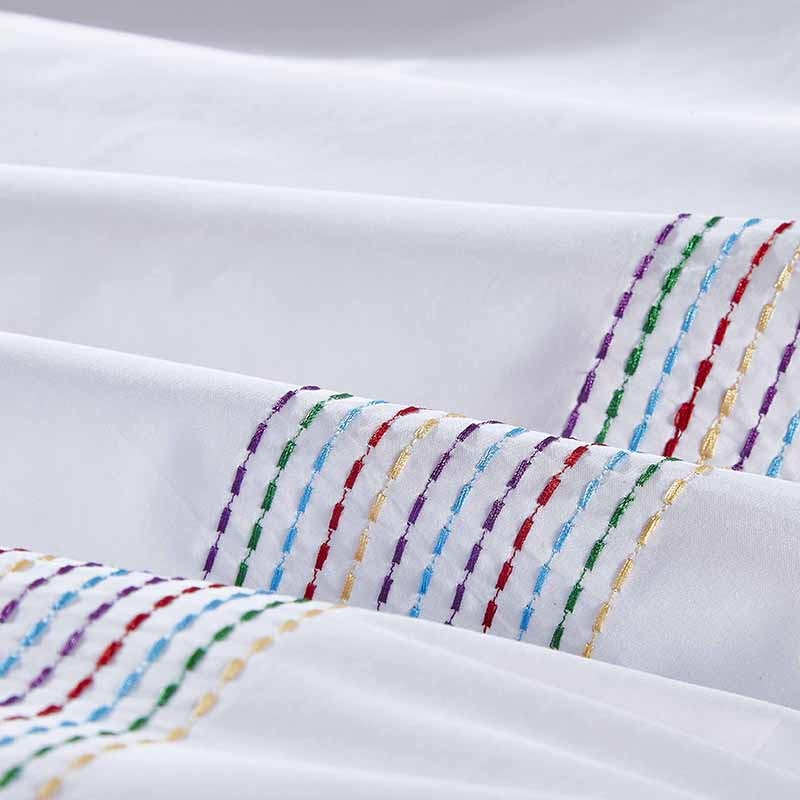 Abyad Hotel Stitch Egyptian Cotton Duvet Cover Set Duvet Cover Set - Venetto Design Venettodesign.com