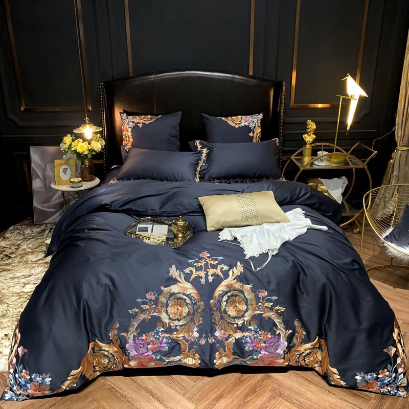 Leroux Egyptian Cotton Premium Embroidery Duvet Cover Set Duvet Cover Set - Venetto Design Venettodesign.com