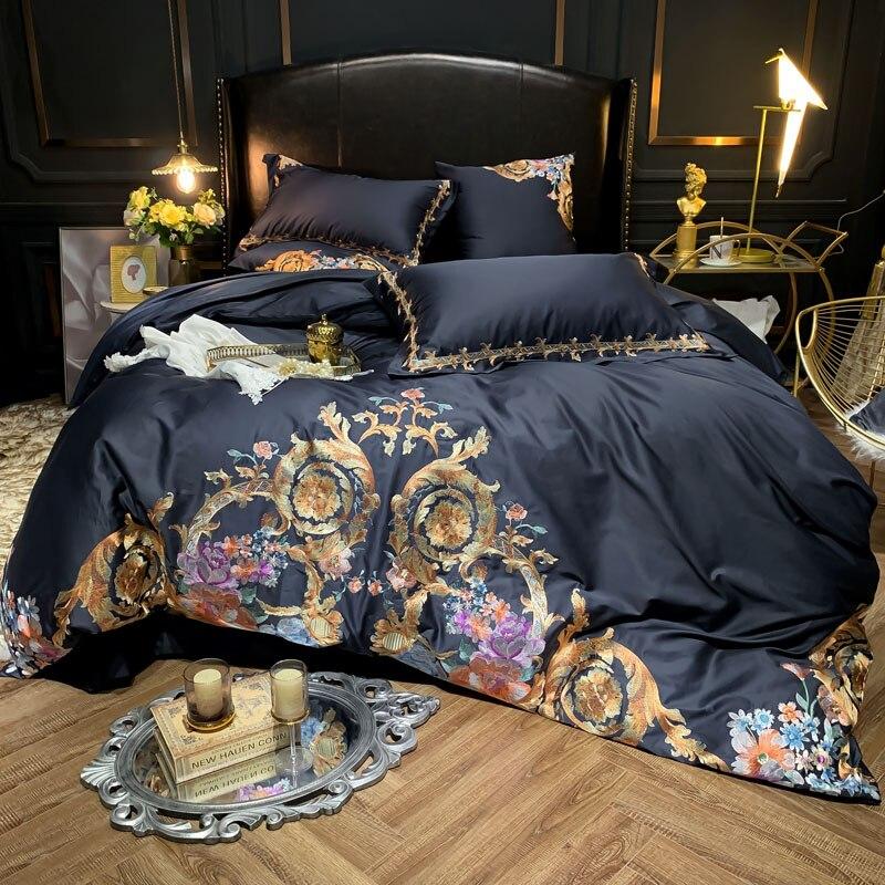 Leroux Egyptian Cotton Premium Embroidery Duvet Cover Set Duvet Cover Set - Venetto Design Venettodesign.com