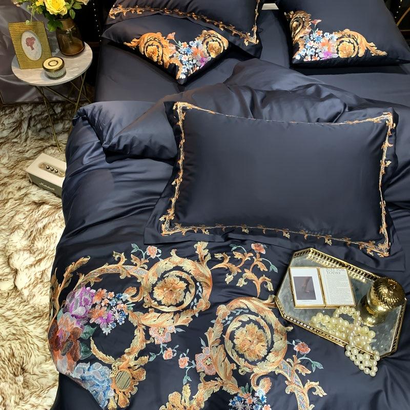 Leroux Egyptian Cotton Premium Embroidery Duvet Cover Set Duvet Cover Set - Venetto Design Venettodesign.com