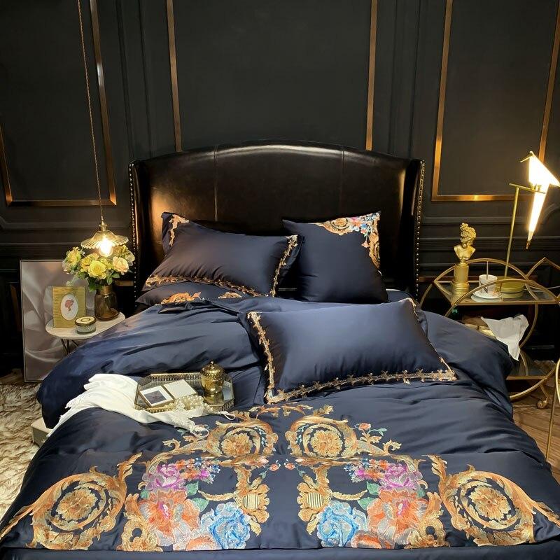 Leroux Egyptian Cotton Premium Embroidery Duvet Cover Set Duvet Cover Set - Venetto Design Venettodesign.com