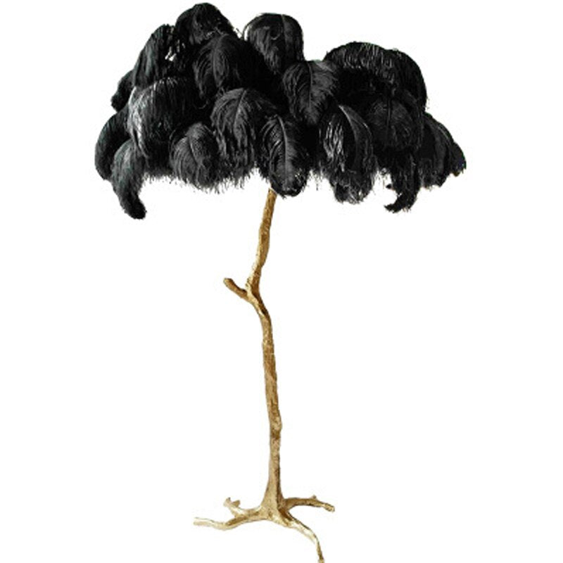 Palmera Luxury Feather Floor/Table Lamp Floor Lamp - Venetto Design Black / Floor Lamp Venettodesign.com