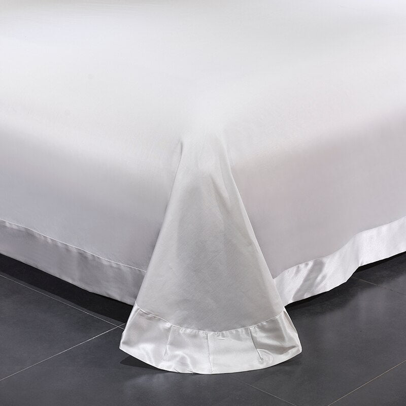 Mazeyna White Silver Silk Cotton Luxury Butterfly Duvet Cover set Duvet Cover Set - Venetto Design Venettodesign.com
