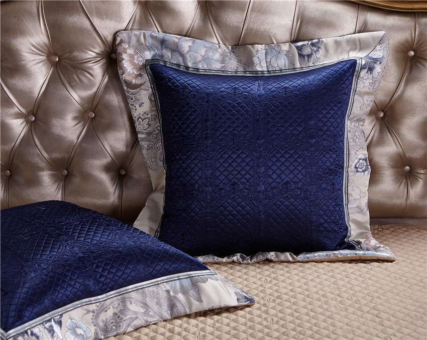 Impero Blue Silver Silk Cotton Jacquard Luxury Chinese Duvet Cover Set Duvet Cover Set - Venetto Design Venettodesign.com