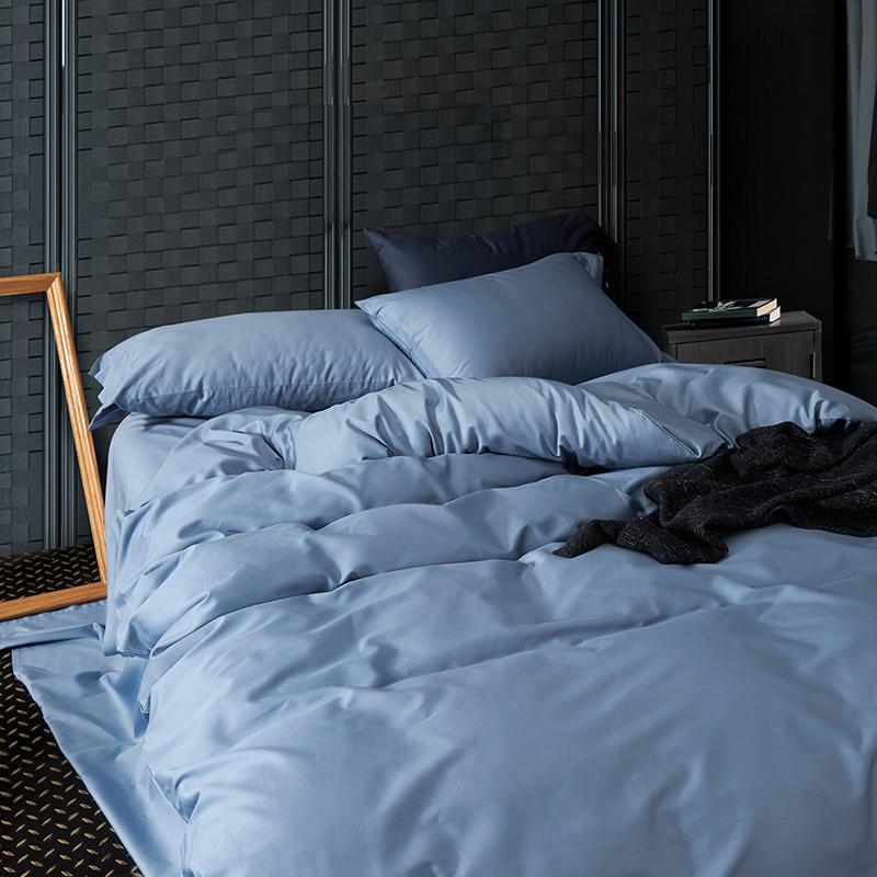 Klazida Ultra Silky Soft Egyptian Cotton Bedding Set Duvet Cover Set - Venetto Design Steel Blue / King / Flat Sheet Venettodesign.com