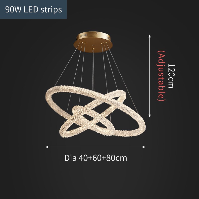 Jillian Sculptural LED Three Tier Crystal Chandelier Chandelier - Venetto Design Triple Round Dia40x60x80cm / Cool light 6000K Venettodesign.com