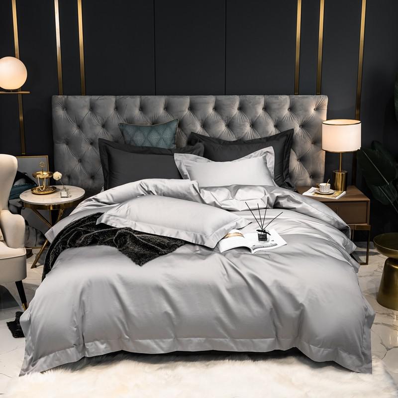 Wendy Solid Egyptian Cotton Duvet Cover Set Duvet Cover Set - Venetto Design Color 7 / Queen size 4Pcs / Flat Bed Sheet Venettodesign.com