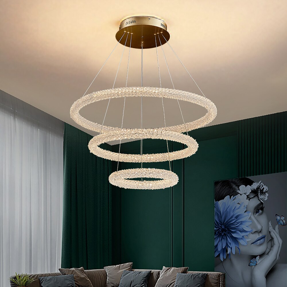 Jillian Sculptural LED Three Tier Crystal Chandelier Chandelier - Venetto Design Venettodesign.com