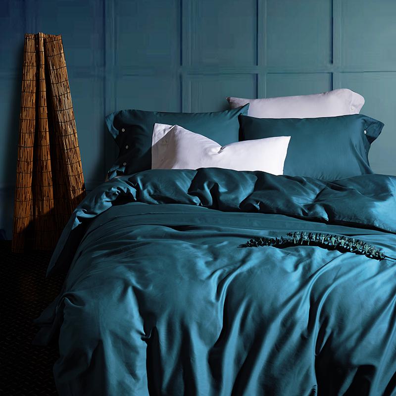 Klazida Ultra Silky Soft Egyptian Cotton Bedding Set Duvet Cover Set - Venetto Design Lava Blue / King / Flat Sheet Venettodesign.com