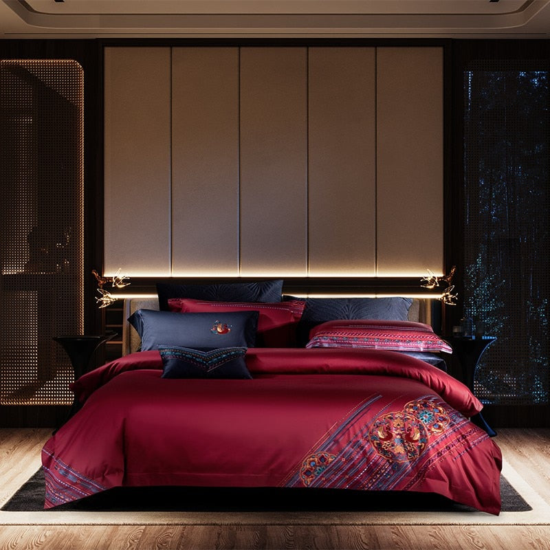 Clennet Luxury Egyptian Cotton Embroidery Duvet Cover Set Duvet Cover Set - Venetto Design King / 4 Pieces Venettodesign.com