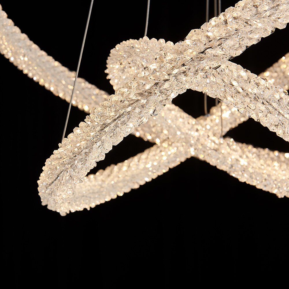 Jillian Sculptural LED Three Tier Crystal Chandelier Chandelier - Venetto Design Venettodesign.com