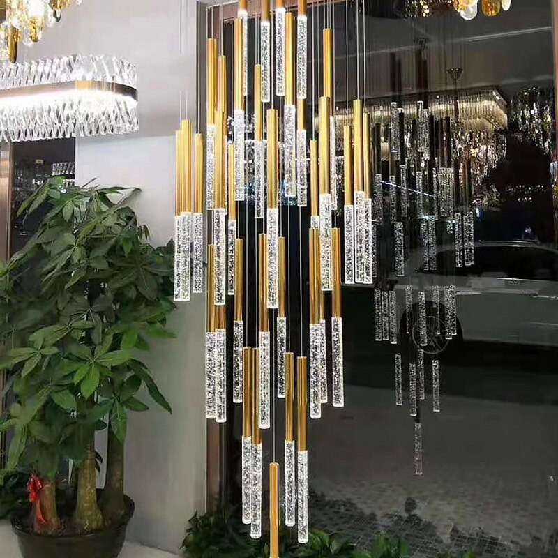 Mya Linear Copper And Crystal Strand Chandelier Chandelier - Venetto Design Venettodesign.com