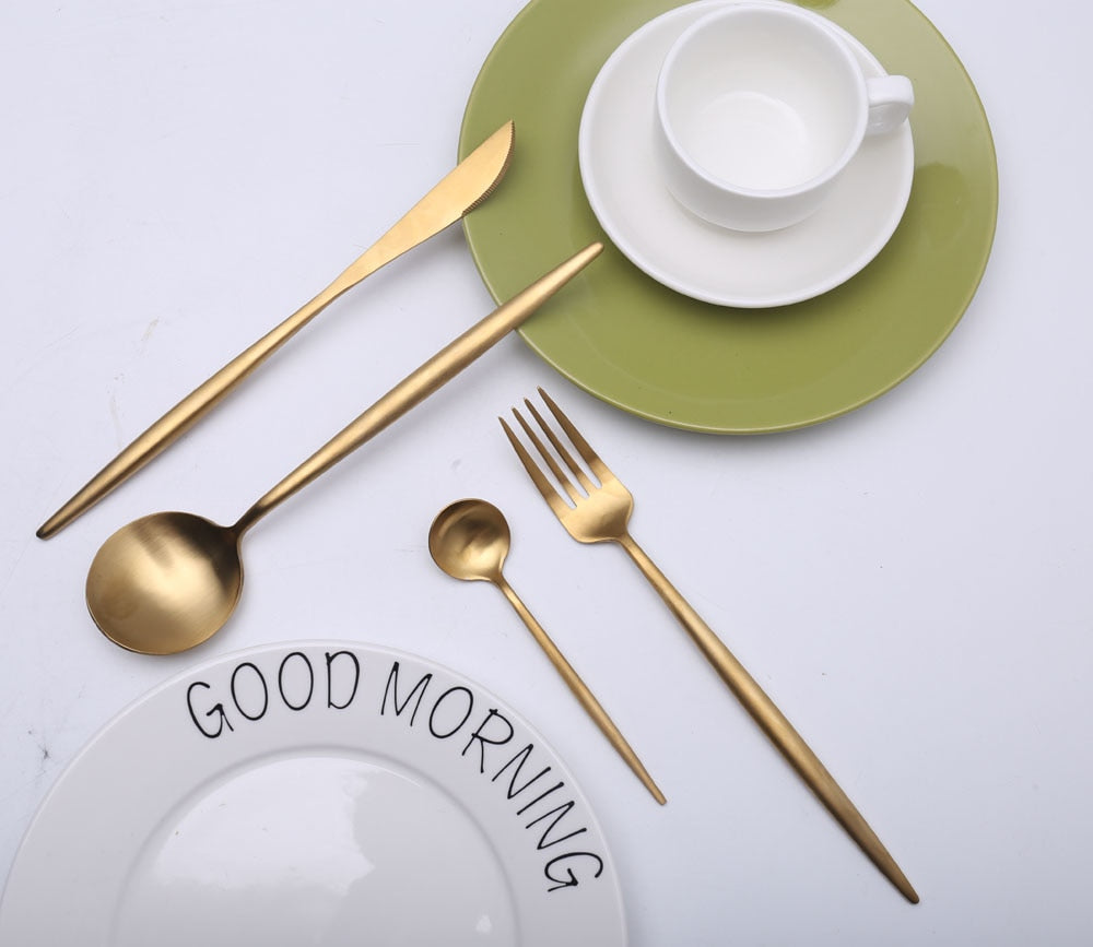 Arya Gold Cutlery Set Cutlery - Venetto Design Venettodesign.com
