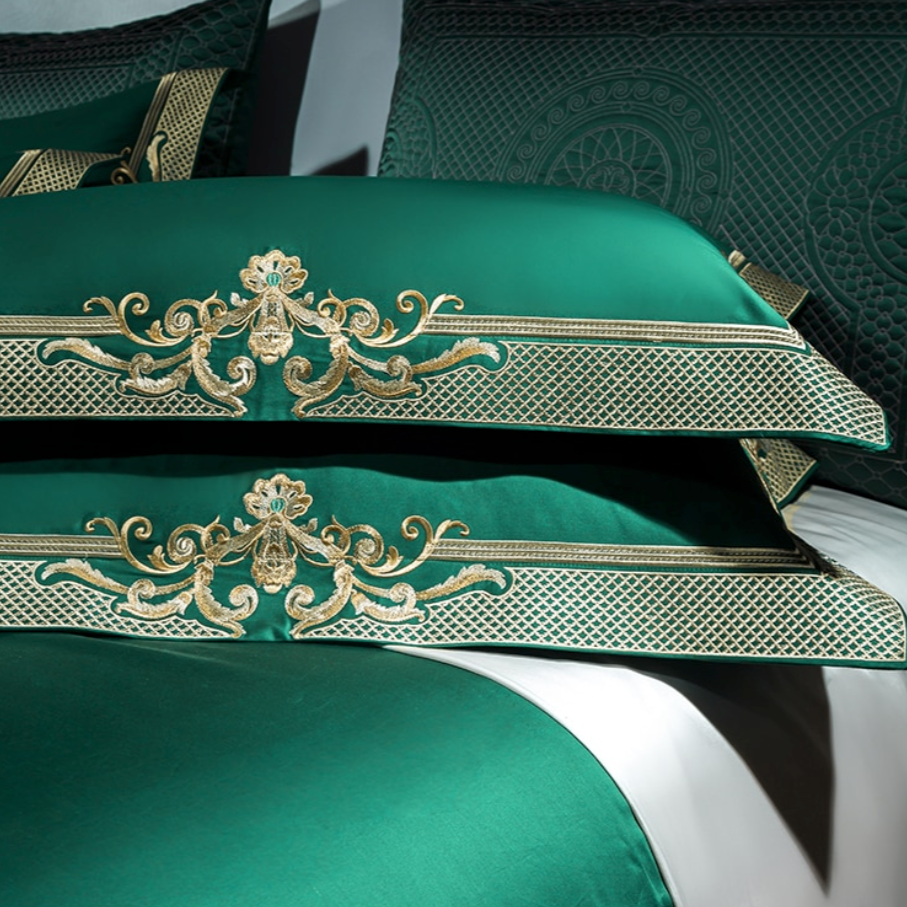 Cleopatra Veronese Green Luxury Egyptian Cotton Duvet Cover Set Duvet Cover Set - Venetto Design Venettodesign.com