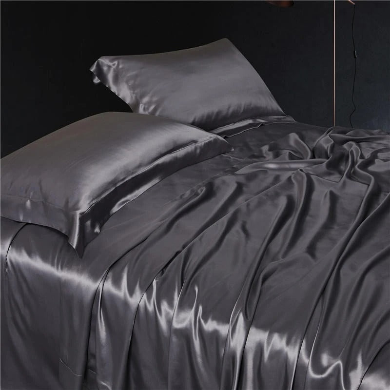 Eloise Quartz Luxury Pure Mulberry Silk Bedding Set Duvet Cover Set - Venetto Design Venettodesign.com