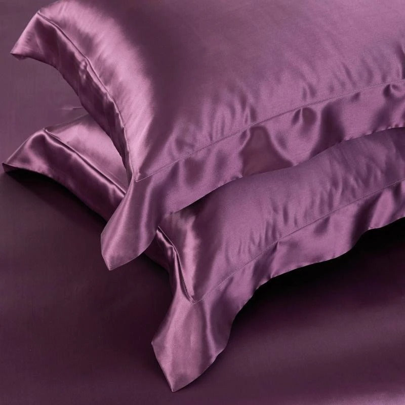 Eloise Japanese Violet Luxury Pure Mulberry Silk Bedding Set Duvet Cover Set - Venetto Design Venettodesign.com