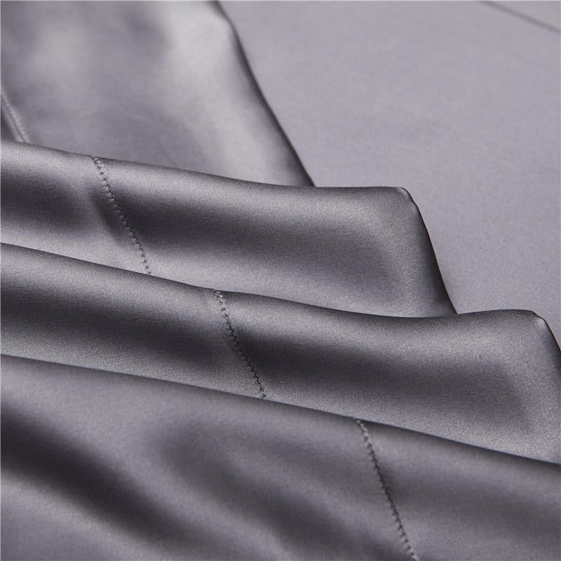 Eloise Quartz Luxury Pure Mulberry Silk Bedding Set Duvet Cover Set - Venetto Design Venettodesign.com