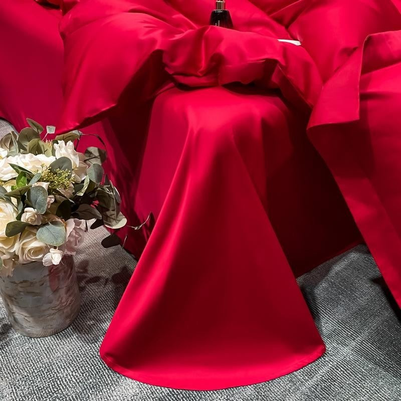 Neo Red Silky Cotton Duvet Cover Set Duvet Cover Set - Venetto Design Venettodesign.com