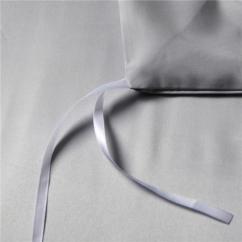 Eloise Sonic Silver Luxury Pure Mulberry Silk Bedding Set Duvet Cover Set - Venetto Design Venettodesign.com
