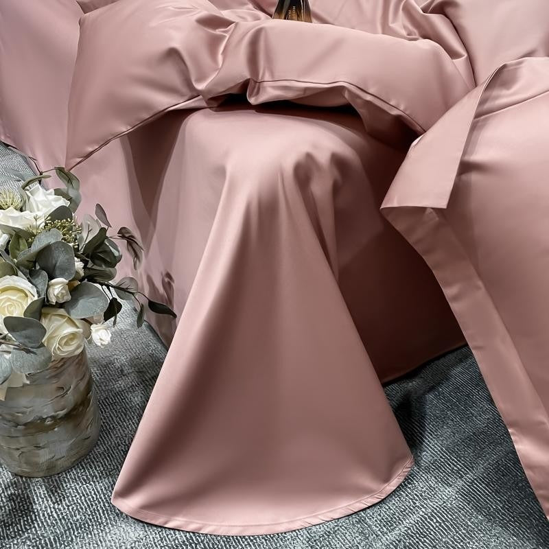Neo Rosy Brown Cotton Duvet Cover Set Duvet Cover Set - Venetto Design Venettodesign.com
