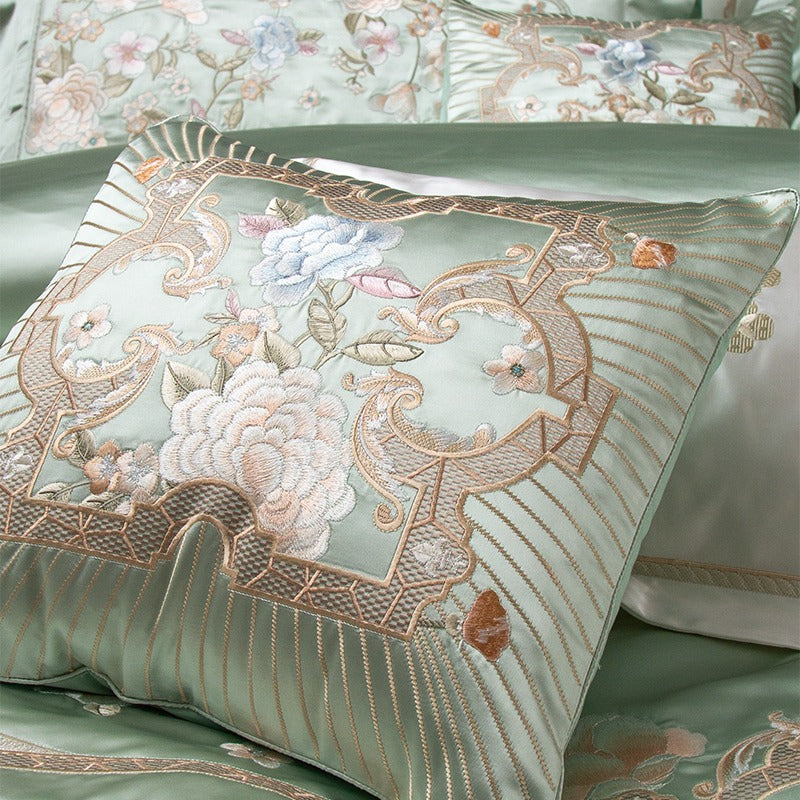 Esana Green Embroidery Egyptian Cotton Bedding Set