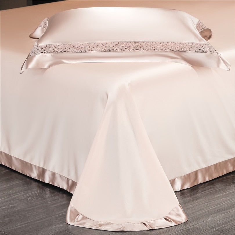 Willa Rose Gold Modern Satin Egyptian Cotton Bedding Set