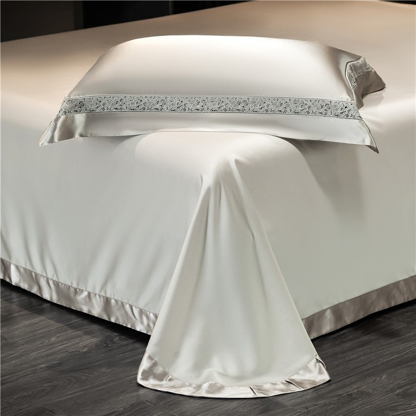 Willa Ash Modern Satin Egyptian Cotton Bedding Set