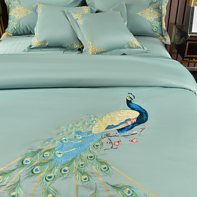 Pavalena Luxury Embroidery Egyptian cotton Duvet Cover Set Duvet Cover Set - Venetto Design Venettodesign.com