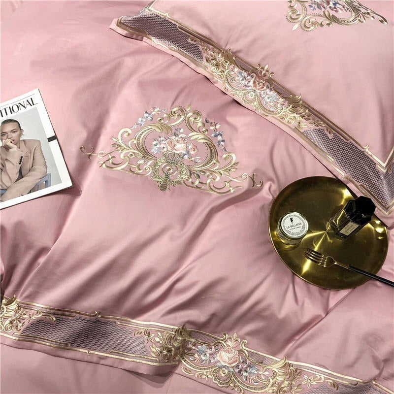 Pheliza Egyptian Cotton Embroidery Premium Luxury Duvet Cover Set Duvet Cover Set - Venetto Design Venettodesign.com