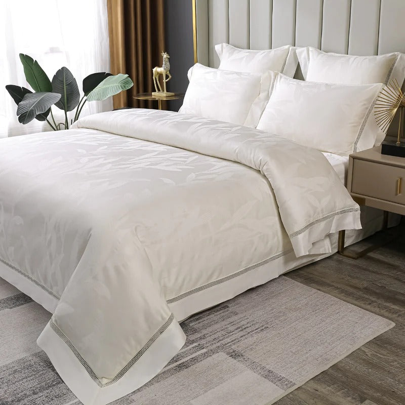 Pagonia Egyptian Cotton Vintage Jacquard Duvet Cover set Duvet Cover Set - Venetto Design Venettodesign.com