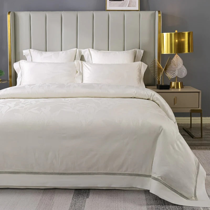 Pagonia Egyptian Cotton Vintage Jacquard Duvet Cover set Duvet Cover Set - Venetto Design Venettodesign.com