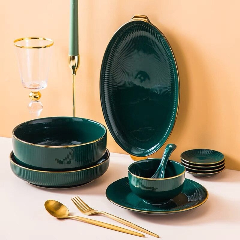 Ocula Green Luxury Dinnerware Set Plate - Venetto Design Venettodesign.com