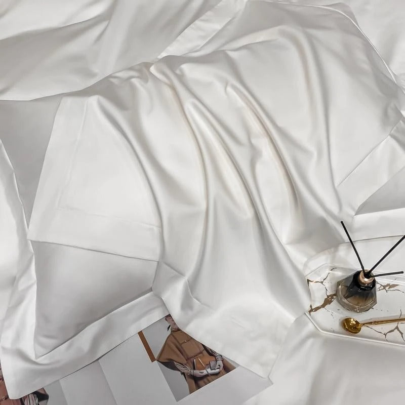 Neo White Silky Cotton Duvet Cover Set Duvet Cover Set - Venetto Design Venettodesign.com