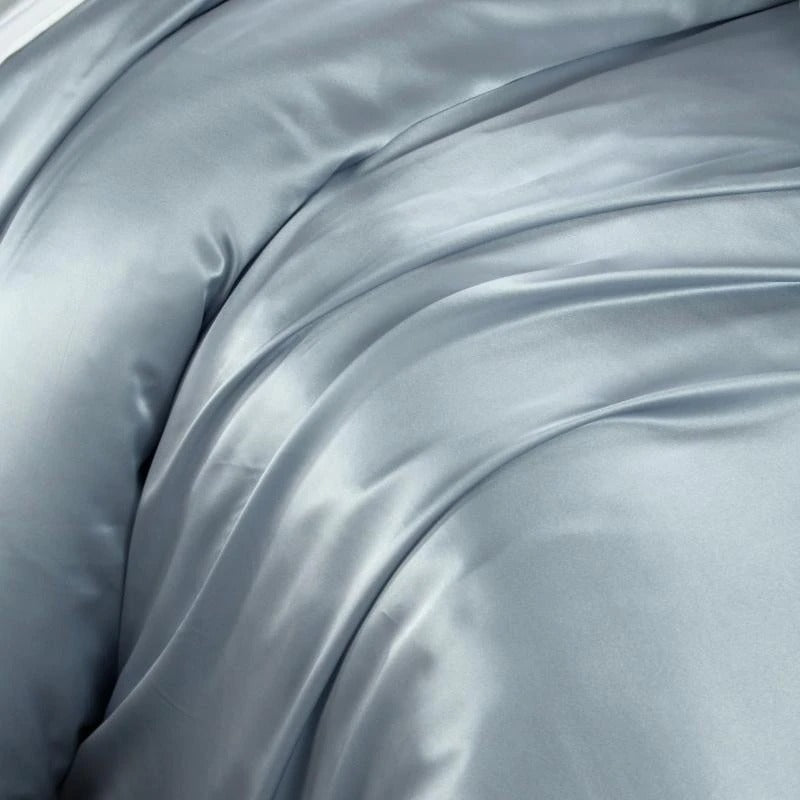Eloise Bali Blue Luxury Pure Mulberry Silk Bedding Set Duvet Cover Set - Venetto Design Venettodesign.com