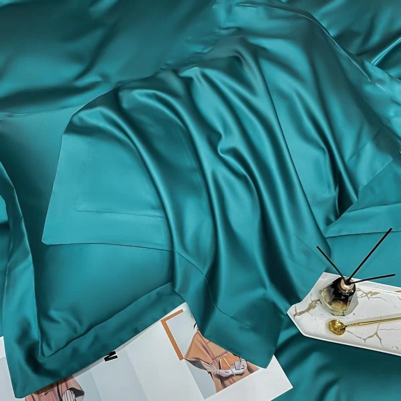 Neo Green Silky Cotton Duvet Cover Set Duvet Cover Set - Venetto Design Venettodesign.com