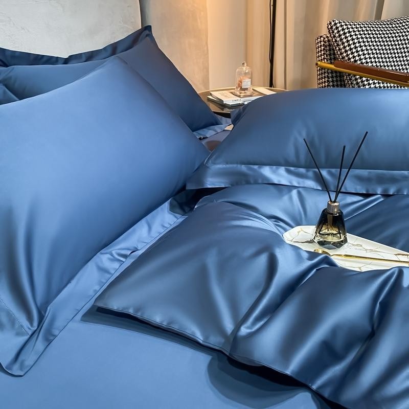 Neo Royal Blue Cotton Duvet Cover Set Duvet Cover Set - Venetto Design Venettodesign.com