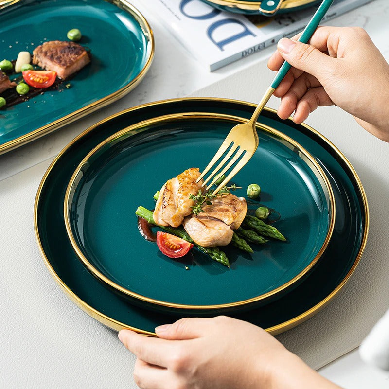 Verde Emerald Green Luxury Dinnerware Set Plate - Venetto Design Venettodesign.com