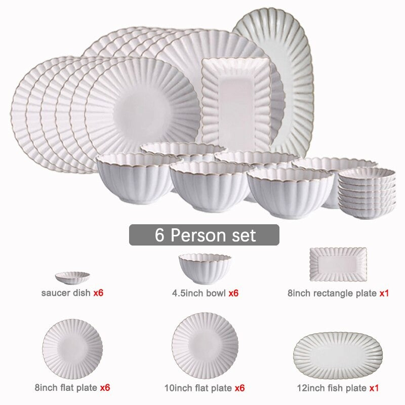 Tove Luxury Dinnerware Set Plate - Venetto Design 6 Person Set Venettodesign.com