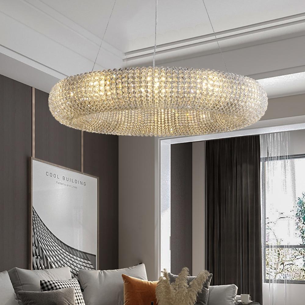 Esmeralda All-Around Crystal Wrapped Rounded Chandelier Chandelier - Venetto Design Gold / Dia 50cm / Warm White Venettodesign.com