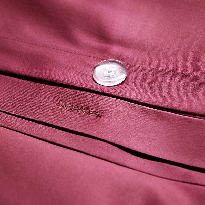 Cleopatra Puce Red Luxury Egyptian Cotton Duvet Cover Set Duvet Cover Set - Venetto Design Venettodesign.com