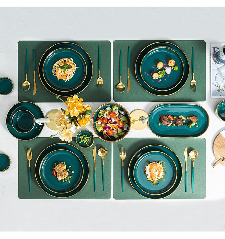 Verde Emerald Green Luxury Dinnerware Set Plate - Venetto Design Venettodesign.com