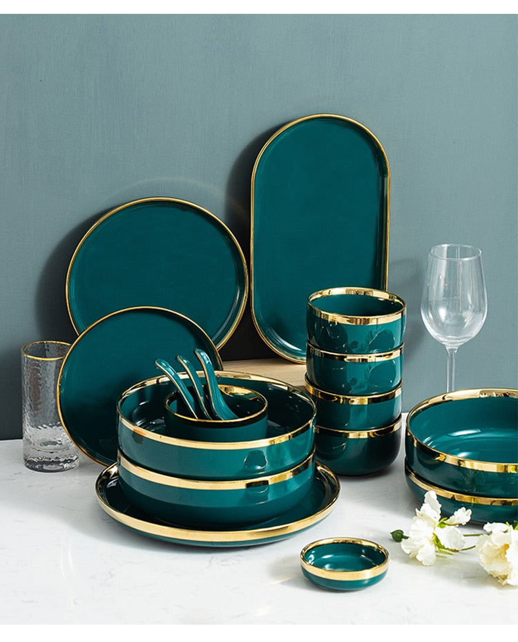 Verde Emerald Green Luxury Dinnerware Set Plate - Venetto Design Venettodesign.com