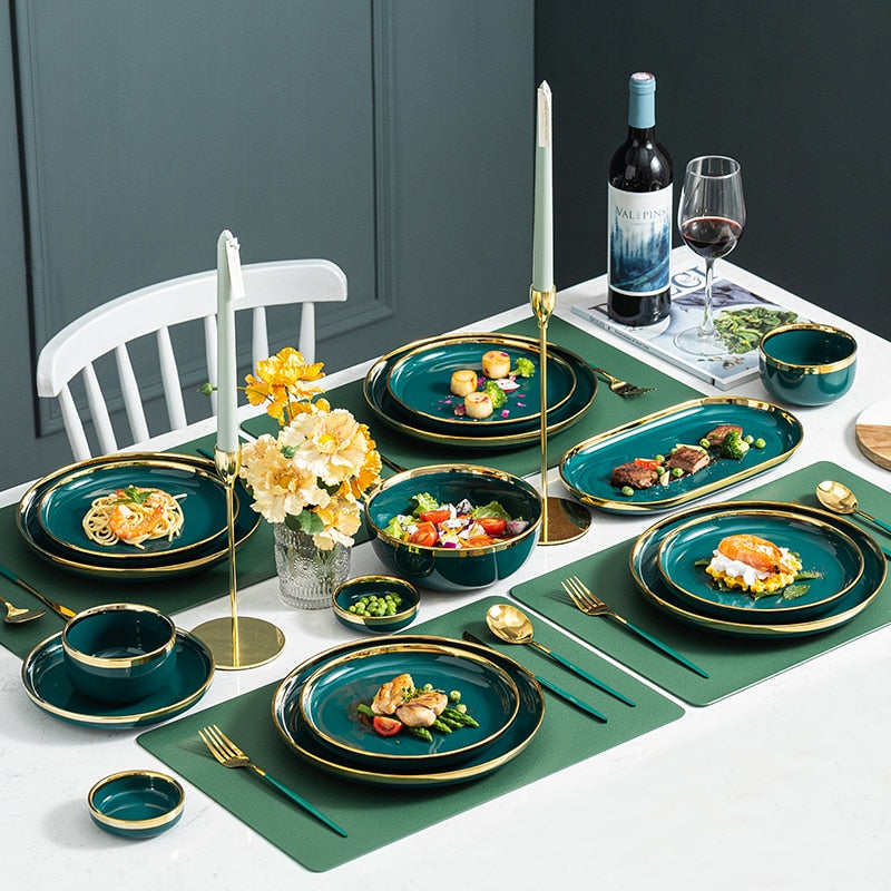 Verde Emerald Green Luxury Dinnerware Set Plate - Venetto Design Venettodesign.com