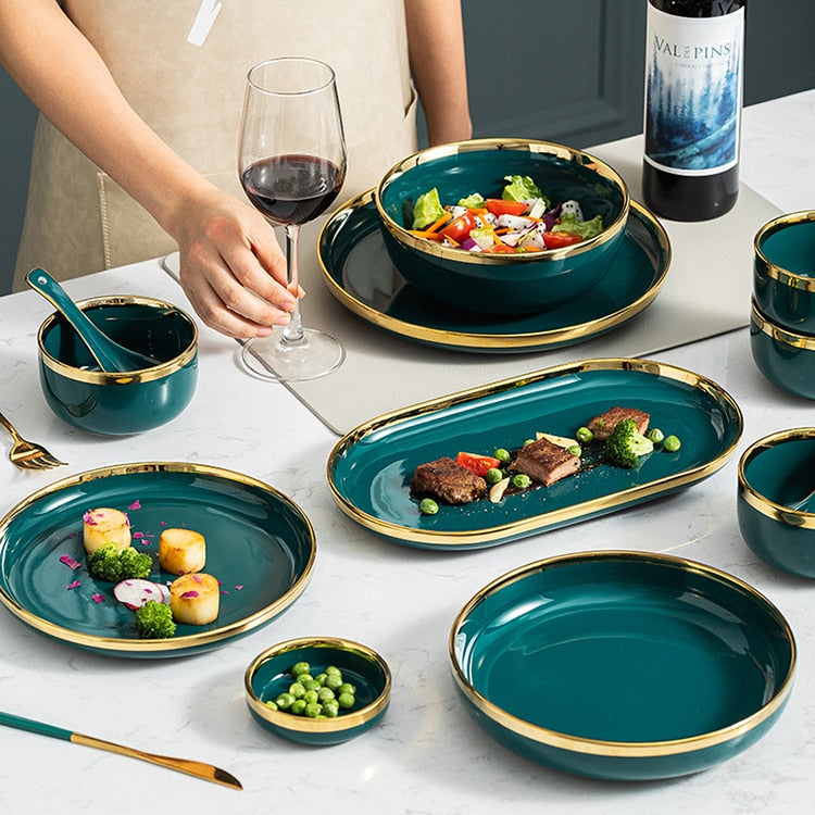 Verde Emerald Green Luxury Dinnerware Set Plate - Venetto Design Venettodesign.com