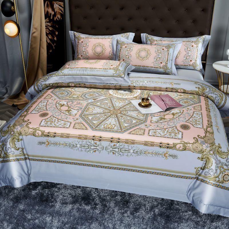 Audrey Art Deco Printed Silky Egyptian Cotton Duvet Cover Set Duvet Cover Set - Venetto Design Venettodesign.com